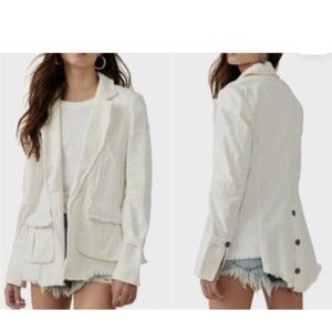 Free People NWT flawed white Blazer with Button Detail